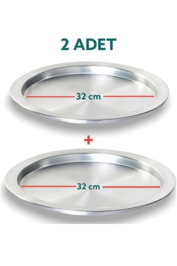 2 Adet Alüminyum Künefe Ve Kadayıf Tepsisi Tabağı 32 Cm Taban - 1