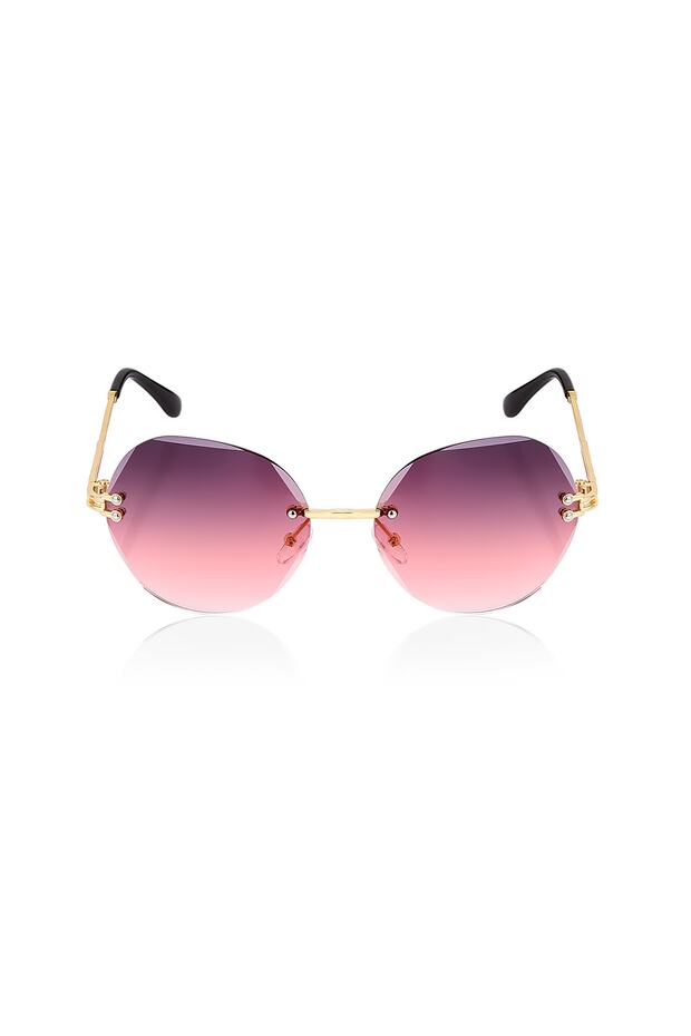 Kristály kerek női napszemüveg rózsaszín - 7