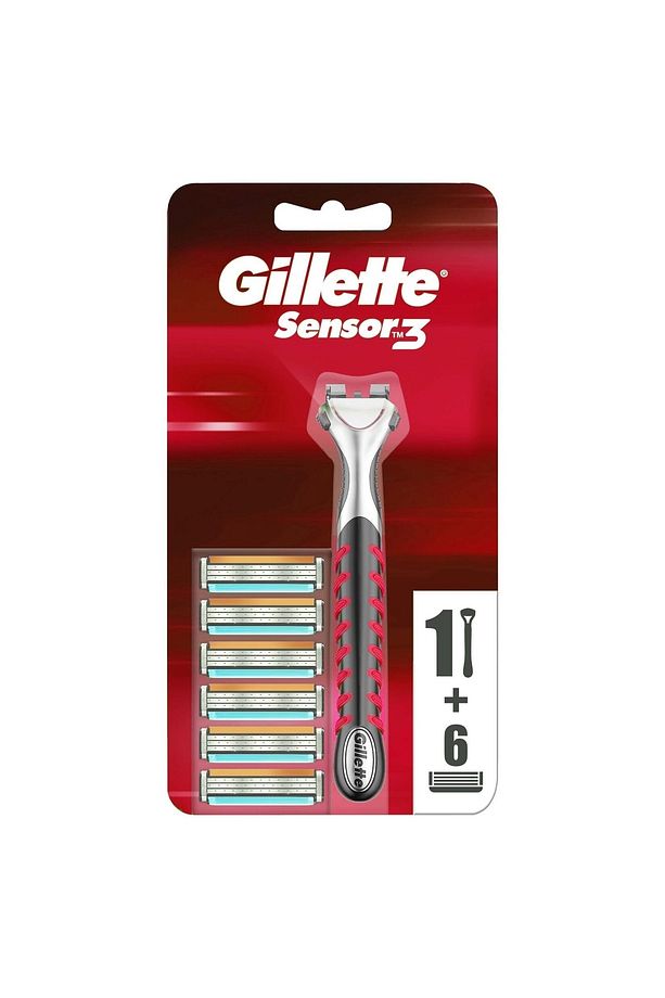Gövde + 6 Yedek Bıçak-sensor3 H+6 Red Razor - 1