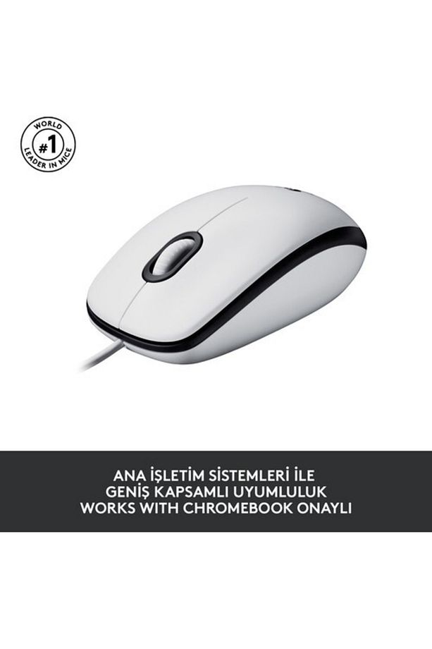 M100 Kablolu 1.000 Dpi Usb Optik Mouse - Beyaz - 4