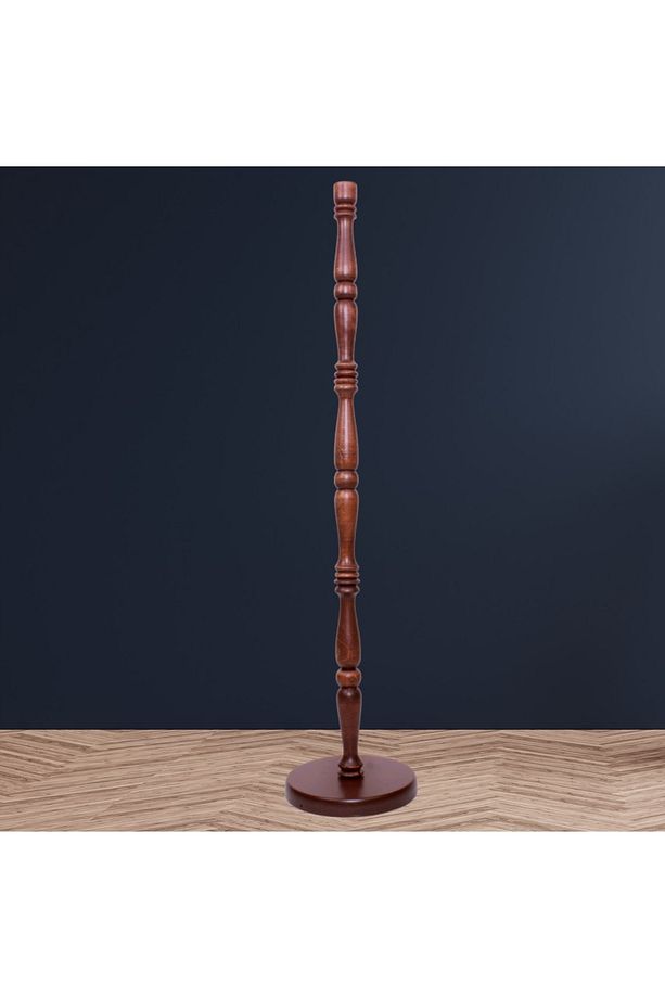 Bordo Siyah Saçak Vintage Lambader Kumaş Kaplama Ahşap Gürgen Ayak Lm0126 - 2