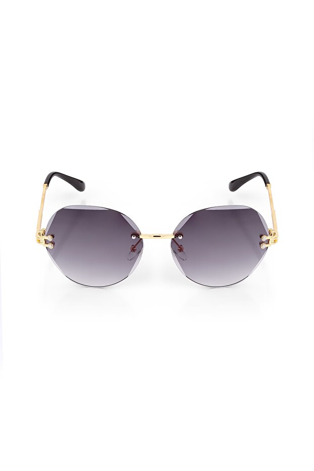 Kristály kerek női napszemüveg fekete színű - 5