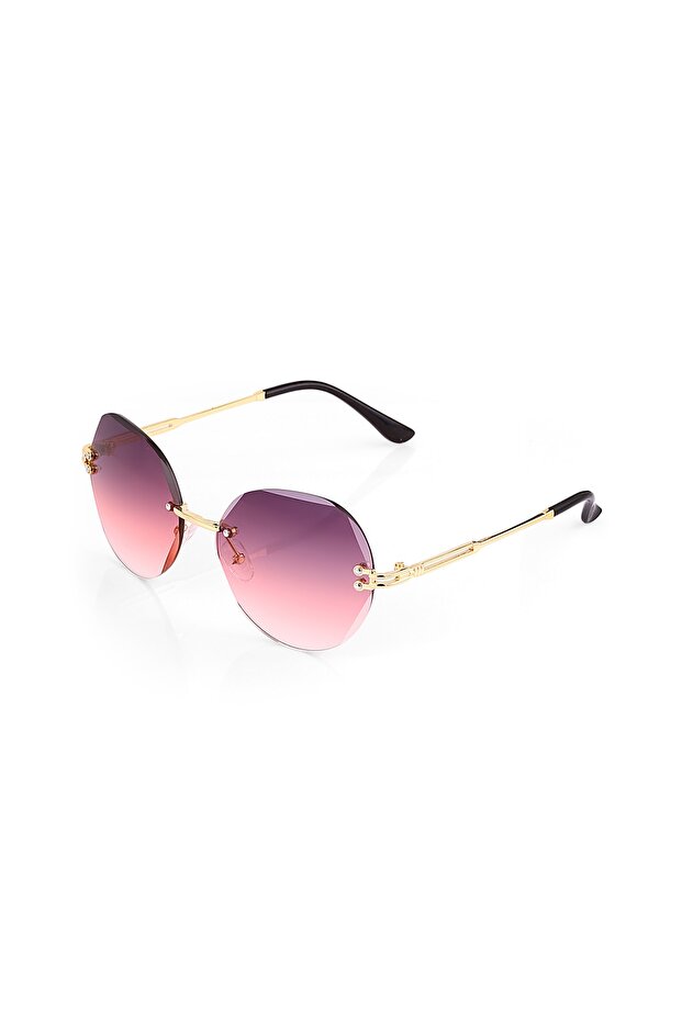Kristály kerek női napszemüveg rózsaszín - 5