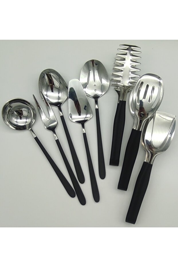 Siyah Çelik 8 Parça Masa Sos Seti - 1