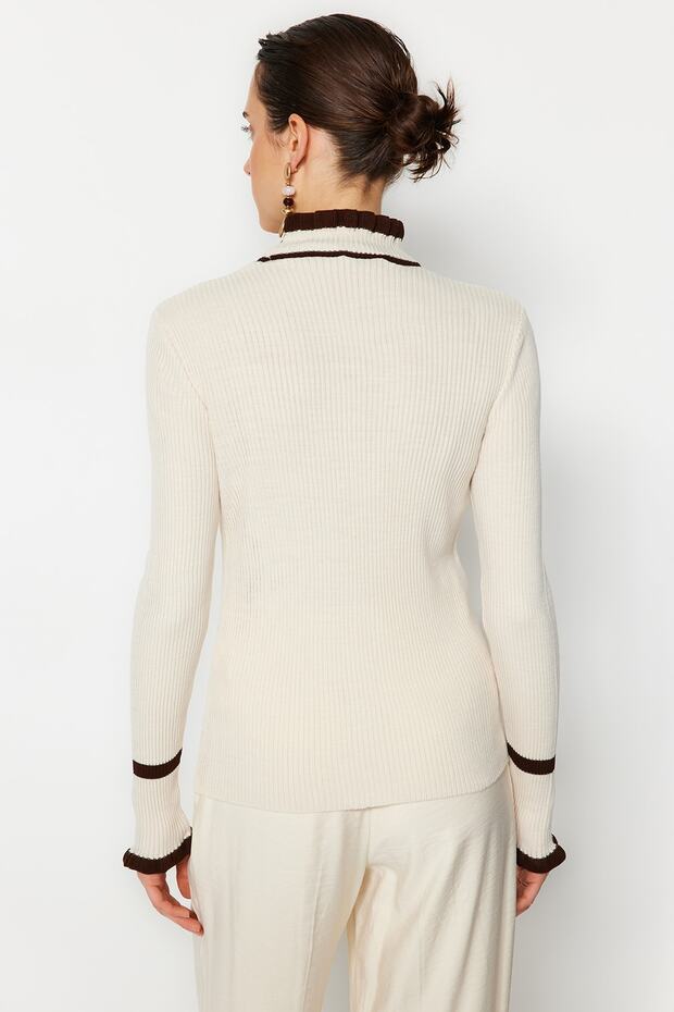 Strickpullover mit Blockfarben in Stein TWOAW22KZ1250 - 4