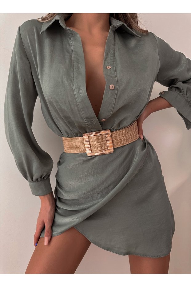 Straw Elastic Women's Belt with Square Color Buckle, Jacket Belt, Shirt Belt, Dress Belt