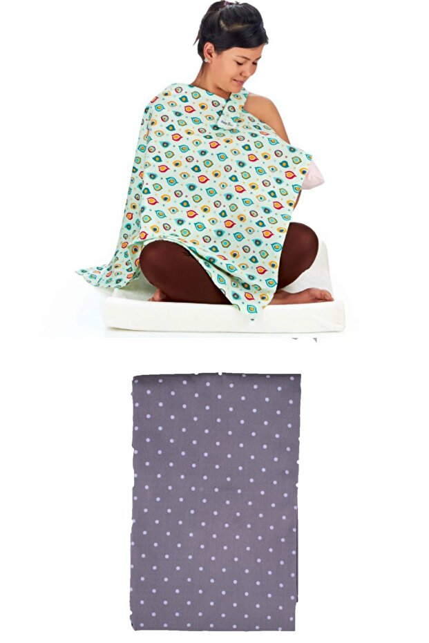 Gray Polka Dot Baby Nursing Bib - Useful - 2
