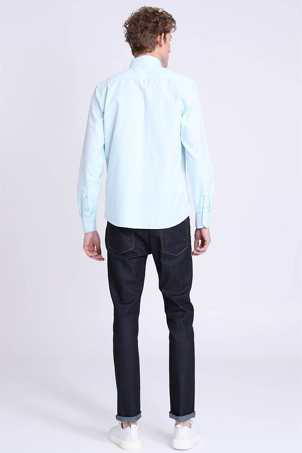 Erkek Slim Fit Tom Basic Gömlek Nane LF18SMSH111796 - 4
