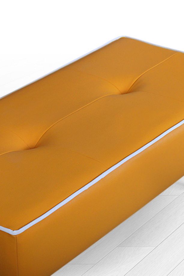 Lungo Deri Bench Puf(Turuncu) - 2