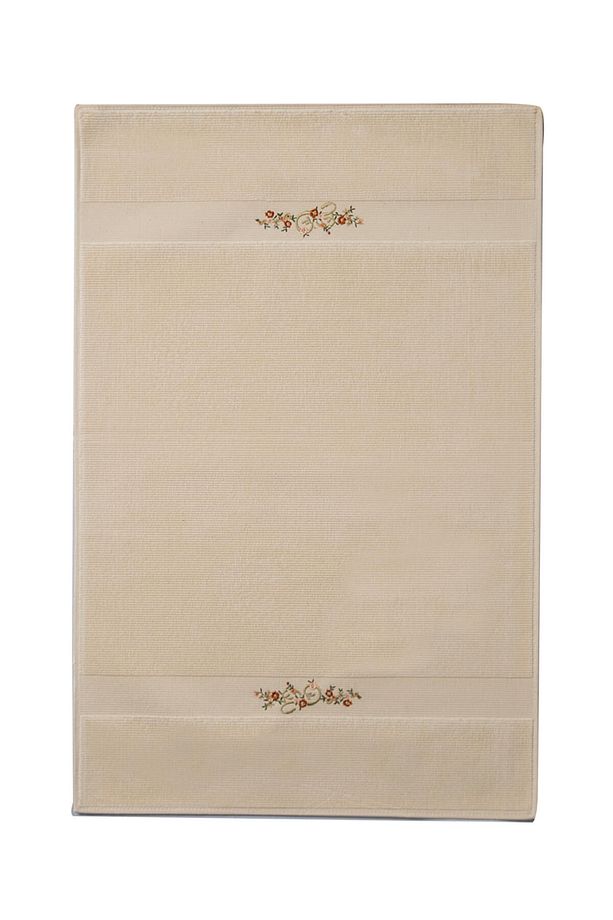 Bej Sarmaşık Nakışlı Moon Banyo Paspası 80x120 102MOSRNK2069 - 1