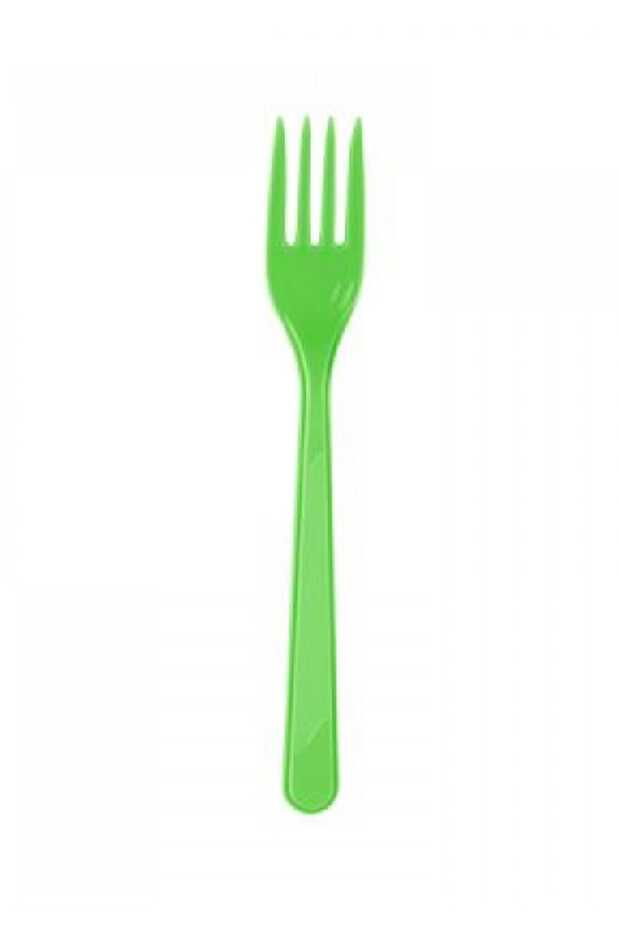 Plastic Party and Picnic Forks Green 25 Pieces