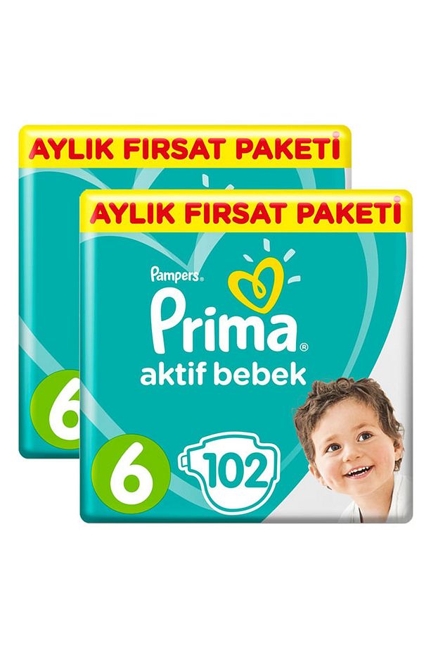 Pampers Bebek Bezi Aktif Bebek Ekstra Large 6 Beden 102 Adet x 2 Paket - 1