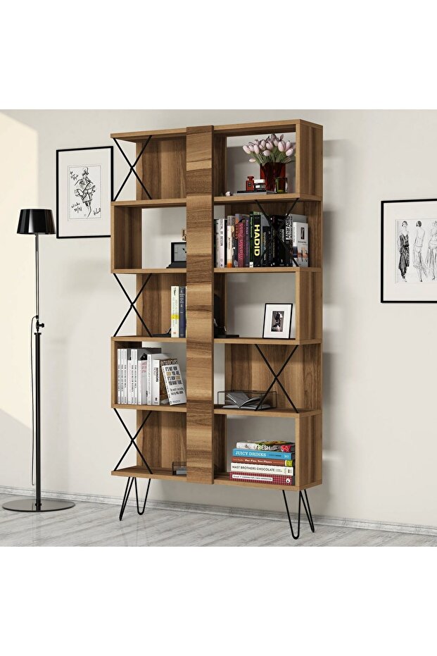 Extra Kitaplık - Ceviz - 2