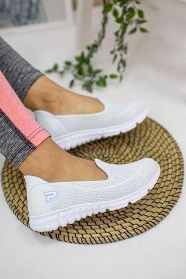 Memory Foam Kadın File Kumaş Sneakers - 1