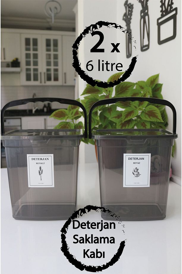 2li Jumbo Boy 6 Litre Deterjan Saklama Kabı Deterjan Kutusu 6 Lt - 1