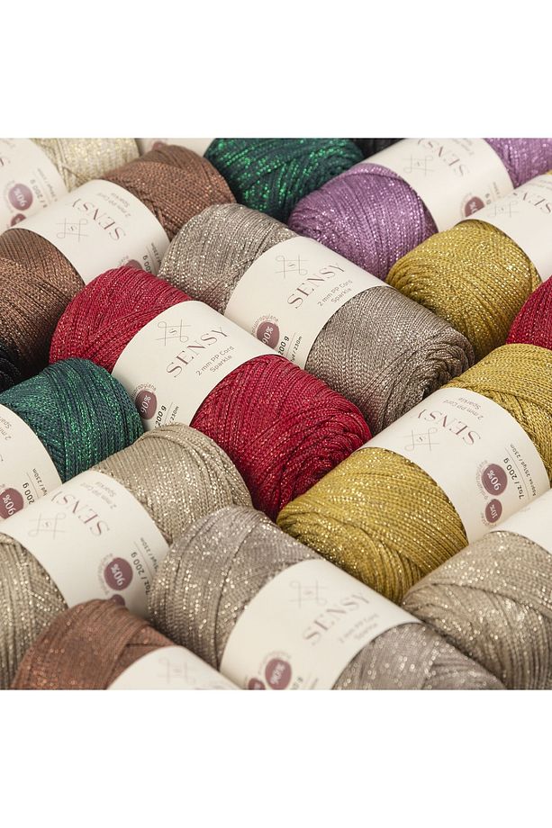 Premium Simli 200 Gr Polyester Makrome Ipi Vizon 2 Mm - 230 M Supla Ip ve çanta ipliği - 4