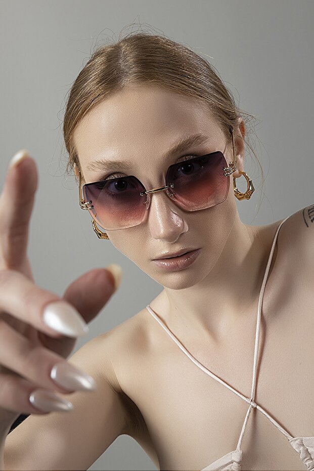 Crystal Square női napszemüveg rózsaszín színű - 4