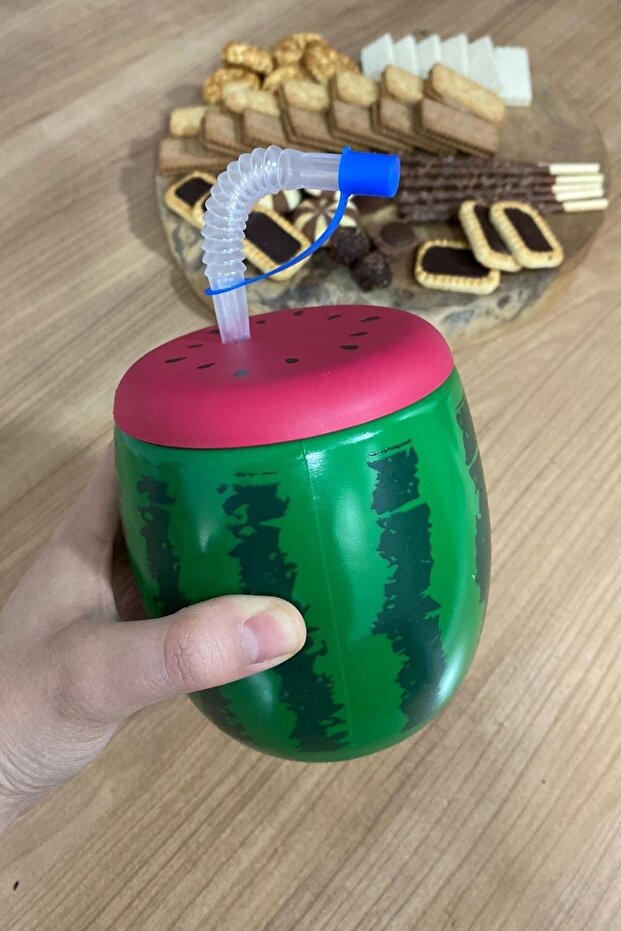 ® Karpuz Model Kendiliğinden Pipetli 900 Ml Suluk, Matara - 3