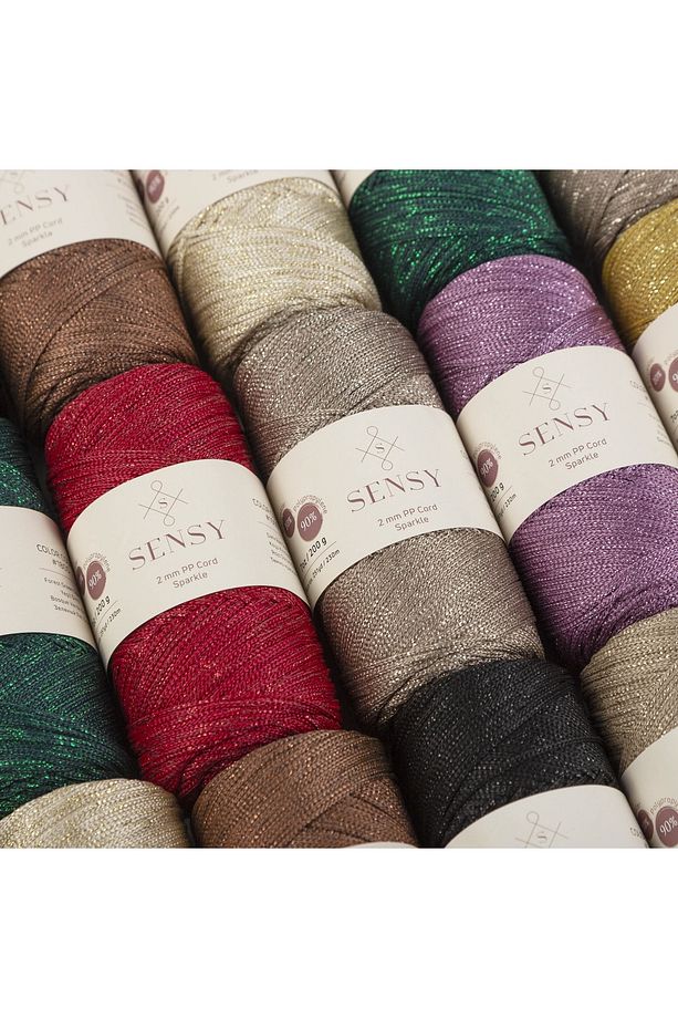 Premium Simli 200 Gr Polyester Makrome Ipi Vizon 2 Mm - 230 M Supla Ip ve çanta ipliği - 7