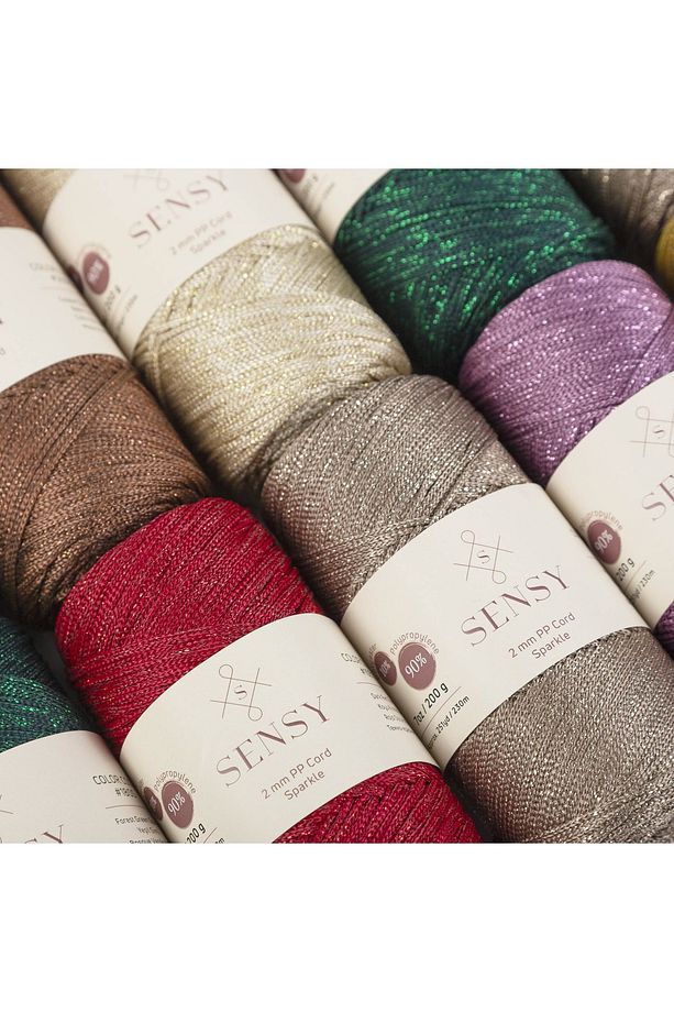 Premium Simli 200 Gr Polyester Makrome Ipi Vizon 2 Mm - 230 M Supla Ip ve çanta ipliği - 8