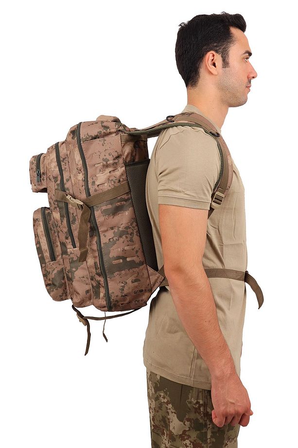 Tactical 45 Lt Lazer Kesim Çöl Kamuflaj Taktik Sırt Çantası - 5