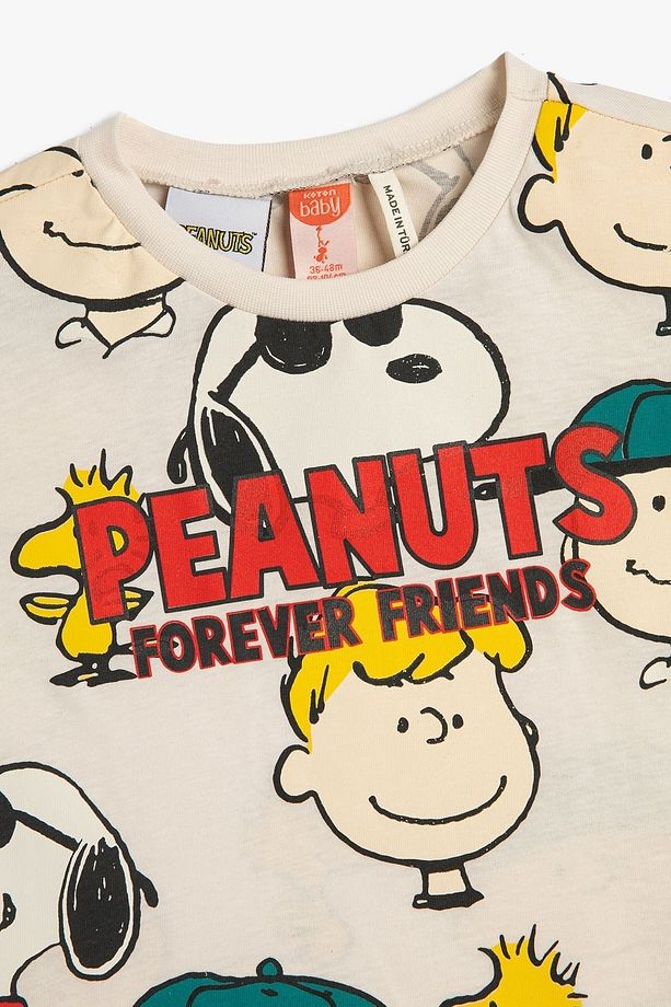 Erkek Bebek Snoopy Lisanslı Kısa Kollu Bisiklet Yaka Tişört 3smb10372tk - 3