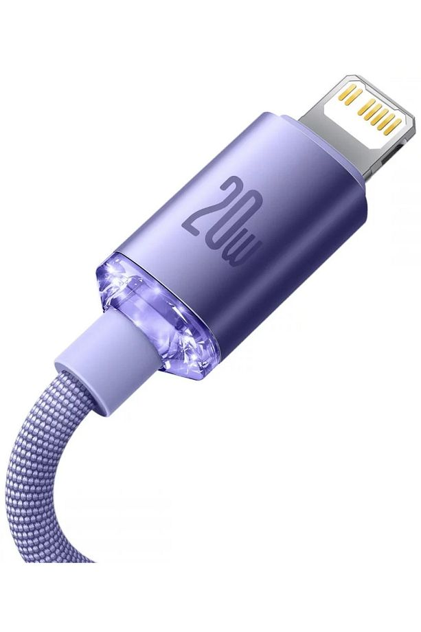 Crystal Shine Fast Charging 20w 120 Cm Type-c To Lightning Şarj Data Kablosu Mor - 7