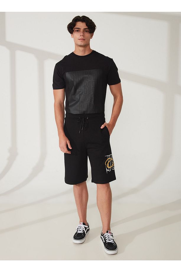 Siyah Erkek Sweat Şort 74obdı07cf400899 - 1