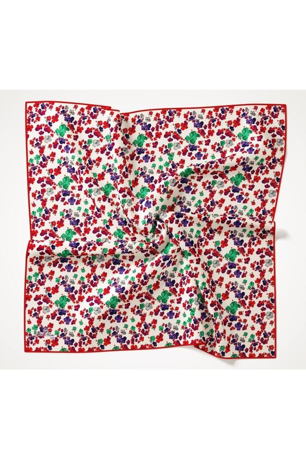 Menekşe Desen Soft Pamuk Eşarp - 3