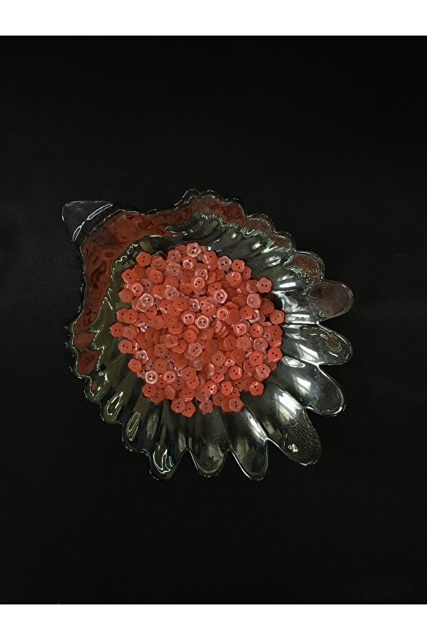 Orange Flower Model 10mm Plastic Button - 30Pcs - 1