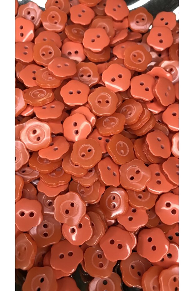 Orange Flower Model 10mm Plastic Button - 30Pcs - 3