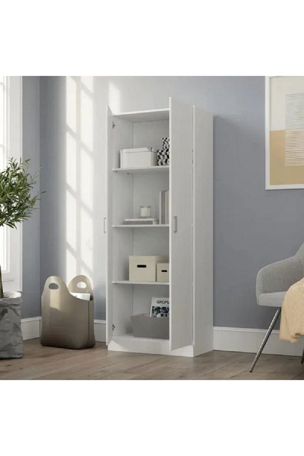Lumina 2 Kapaklı 4 Raflı Gardırop, Elbise Dolabı, Mdf, M-grd12 - 2