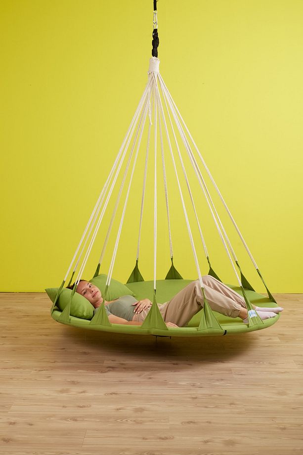 Ruby Yastıklı Ev Tipi Ve Dış Mekan Hamak (160 Cm Çap) - Bahçe, Balkon Hamak Salıncak (yeşil) - 2