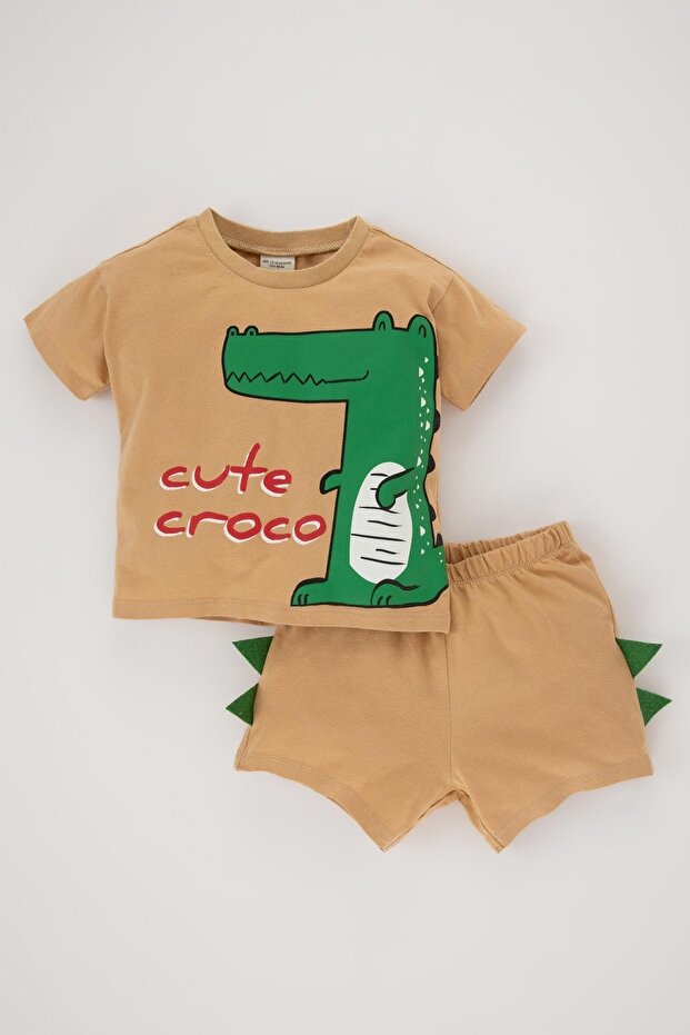Baby Boy Dinosaur Printed Short Sleeve T-Shirt Shorts Set of 2