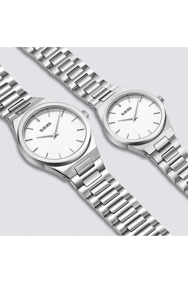 Kadin Ve Erkek Kol Saat Çift Seti Silver White - 3