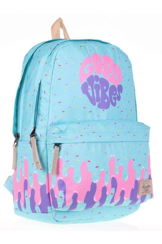 Layer Turquoise Pink School and Daily Backpack - Good Vibes - Girl