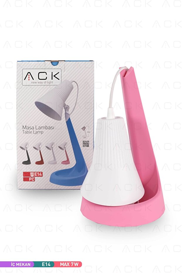 Pc Masa Lambası Pembe Kasa E14 - 3