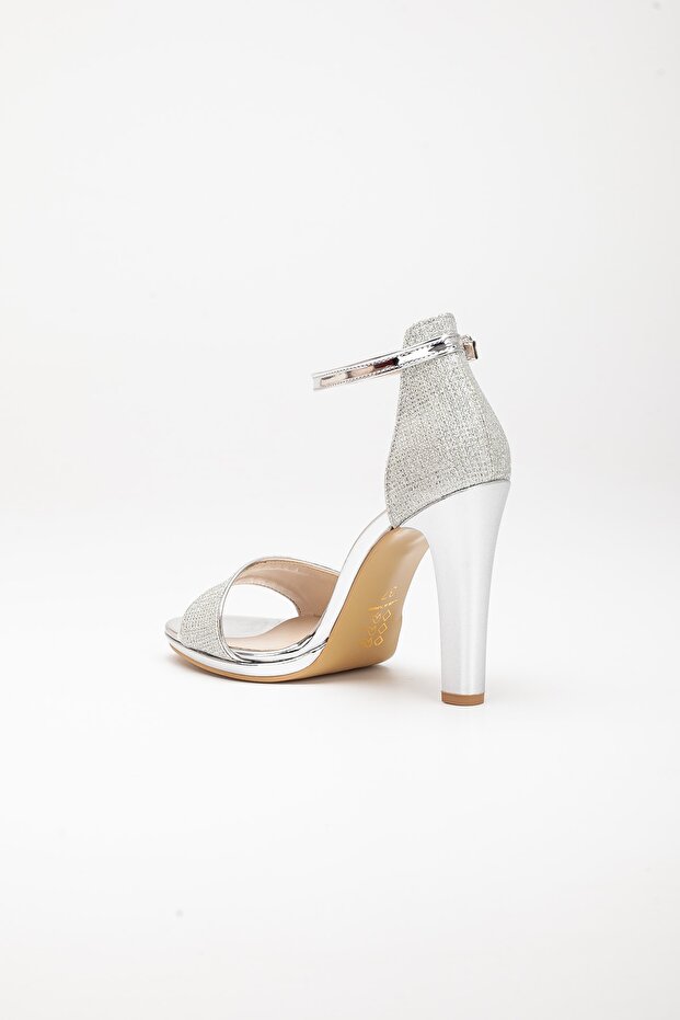 Plateau High Heels Silber Damenschuhe - 5