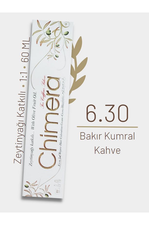 Yarı Bitkisel Saç Boyası No 6.30 Bakır Kumral Kahve 60ml - 1