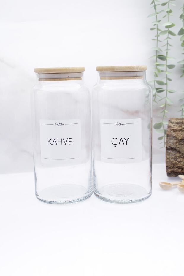 Bambu Kapaklı Cam Çay-kahve Saklama Kavanozu 1300ml - 1