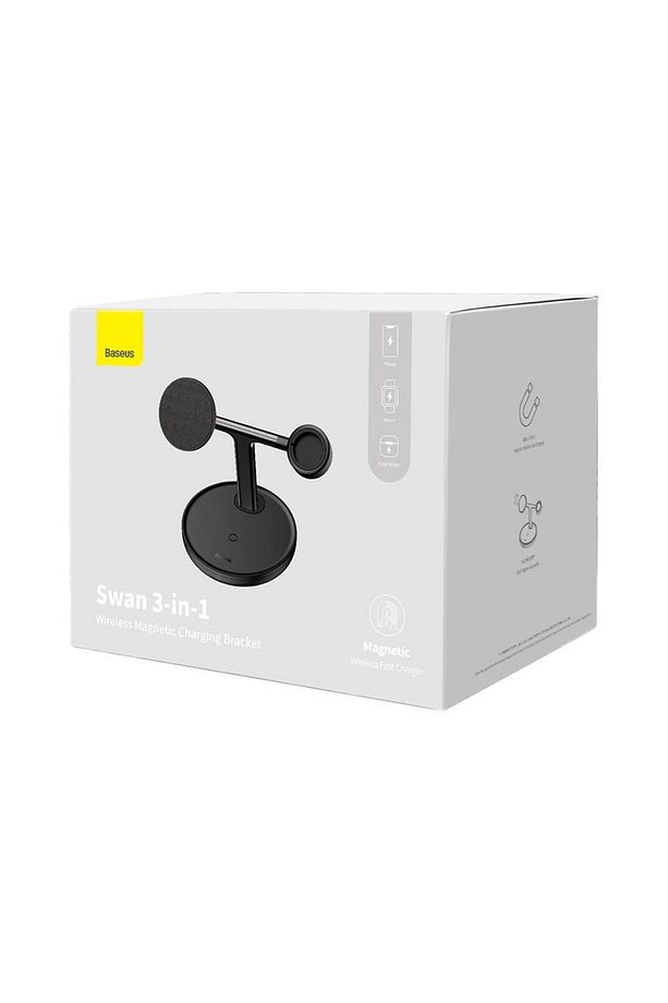 Swan 3 in 1 20W Wireless Şarj Özellikli Stant, Siyah - 5