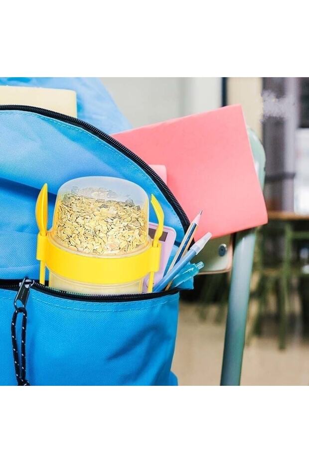 Yogurt Oat Diet Storage Container Muesli Container Fruit Yogurt Container Practical Portable With Spoon And Fork - 2