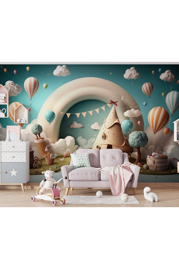 3d 3 Boyutlu Soyut Yaratıcı Erkek Çocuk Odası Duvar Kağıdı - 3