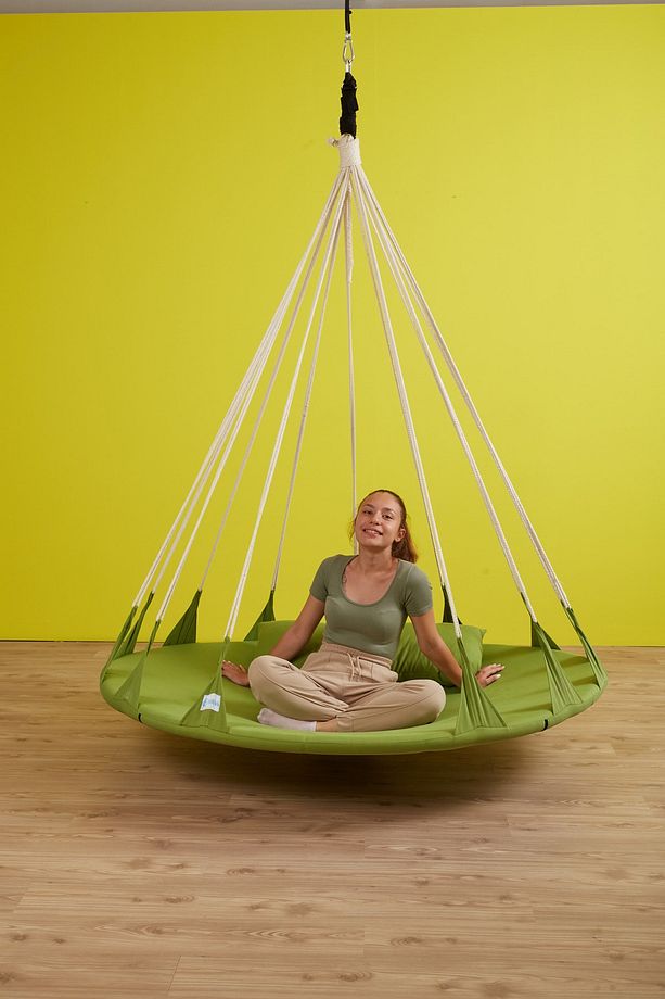 Ruby Yastıklı Ev Tipi Ve Dış Mekan Hamak (160 Cm Çap) - Bahçe, Balkon Hamak Salıncak (yeşil) - 1
