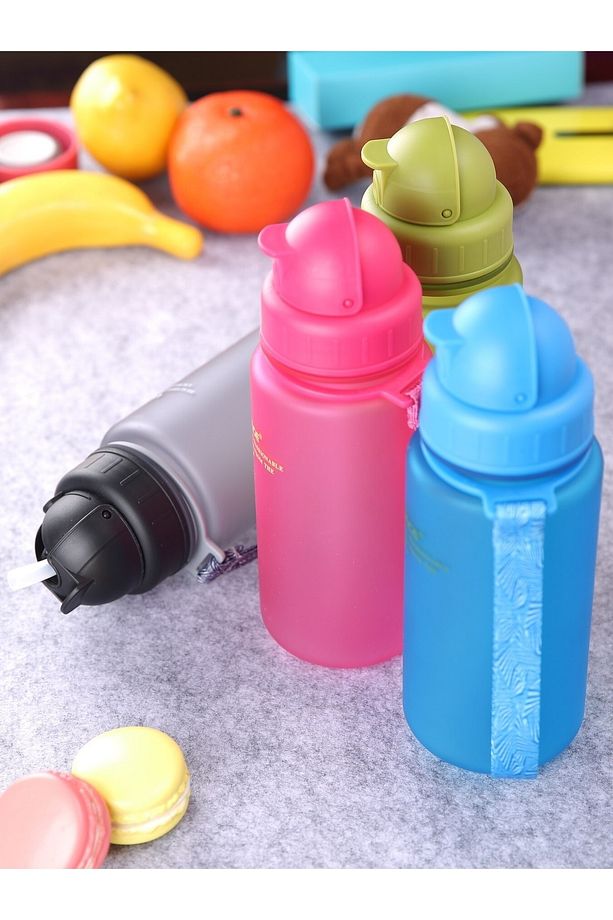 400 Ml Tritan Kırılmaz Kokusuz Pipetli Su Matarası Suluk Pembe-yeşil Set - 9