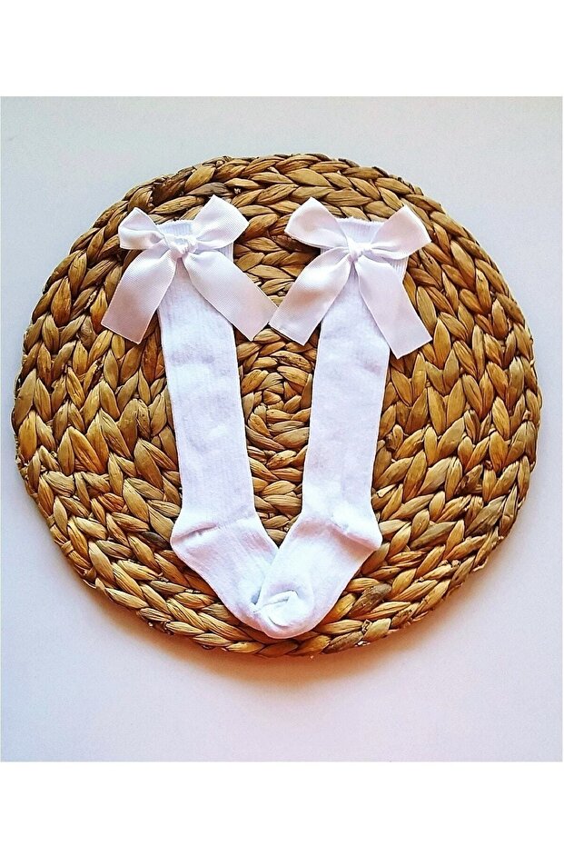 Baby Girl Bow Knee Socks Ribbon Knee Socks