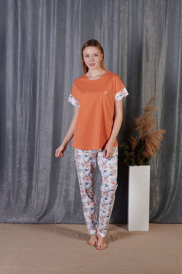 Yuvarlak Yaka Pijama Takımı - 2
