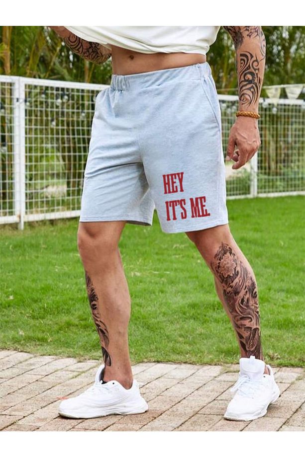 Unisex Hey I&#39;ts Me Baskılı Şort - 3