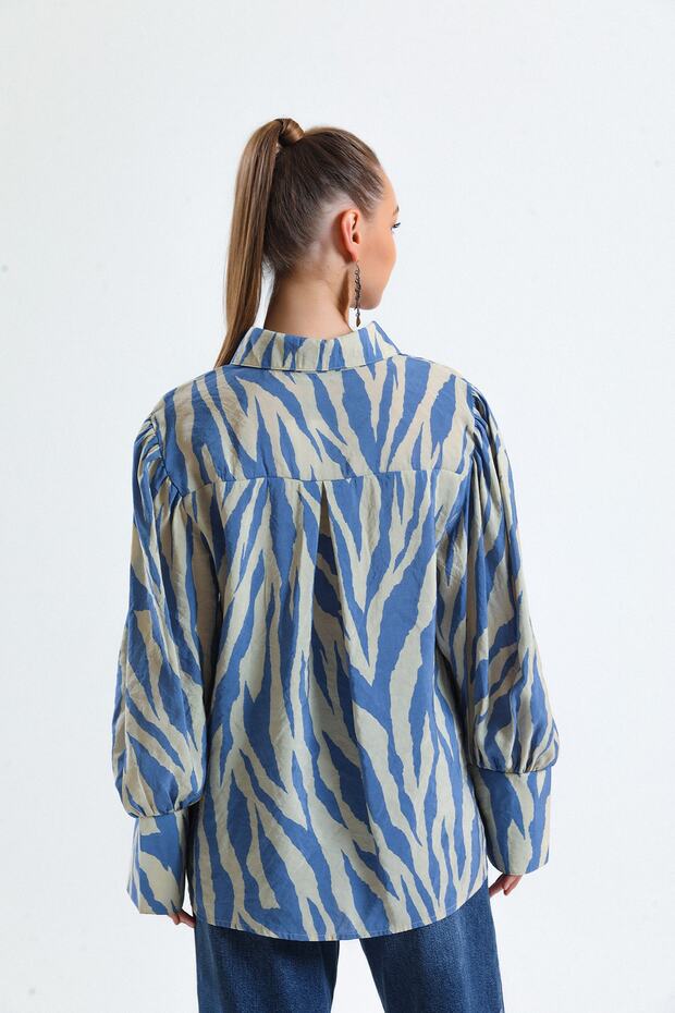 Buttoned Patterned Shirt - 6