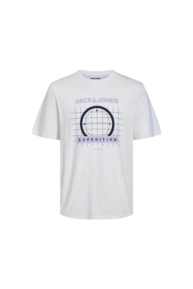 Men's T-shirt White 12238838 Jcoocean Tee Crew Neck Fst